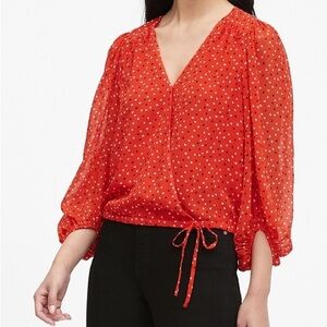 Banana Republic Red Heart Print Blouse